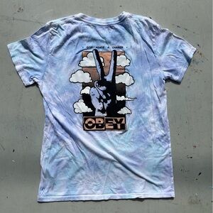 Women's Obey T-Shirt Multicolor Spell-Out S Streetwear Y2K Andre Giant Peace